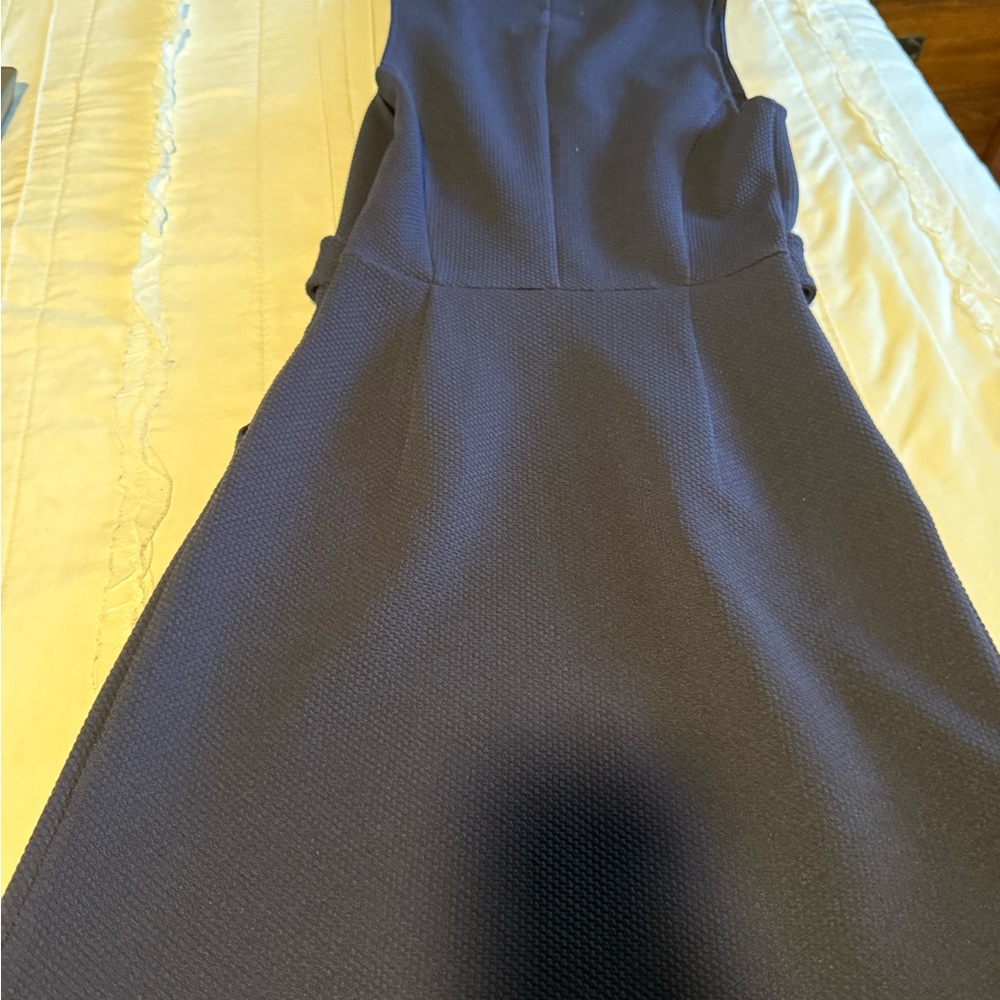 Tabitha Navy Dress with Gold Accents - Picture 11 of 13